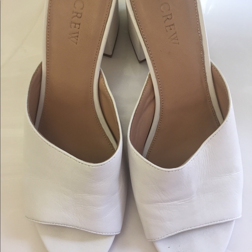 J CREW WHITE OPEN TOE & HEEL SHOES SIZE 9.5 M